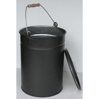 Askebøtte, spann med lokk, sort