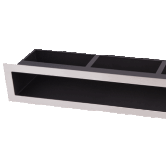 Ventilrist, Slimline+, stål og svart, 450 x 100 mm, 235 cm² åpning