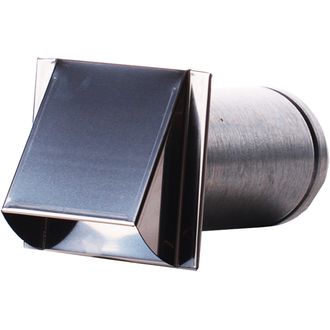 Veggventil ø160 f/flexirør på yttervegg aluzinkbel.