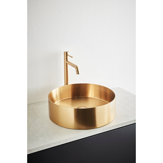 Håndvask, circle steel, børstet messing