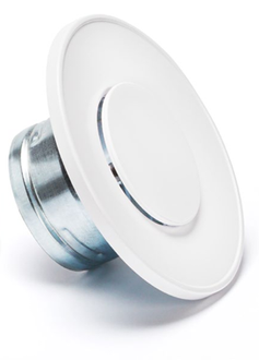 Avtrekksventil, til og fra -luftventil, ø125 mm, med ramme, rund, hvit