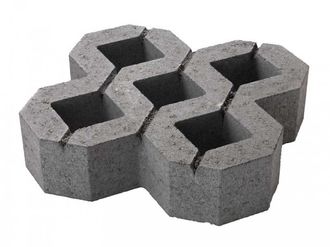 Gressarmeringsstein, belegningsstein, str. 40 x 40 x 10 cm, grå, fra Asak