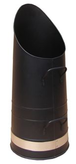 Pelletsboks, koksboks, askebøtte, sort, 56 cm høy