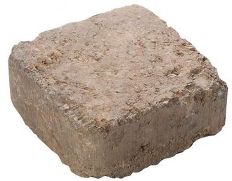 Herregårdstein kvadrat, beleggningsstein 13,5 x 13,5 x 6 cm, brunmix, fra Asak