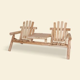 Log Toseter med bord, hvit seder tre