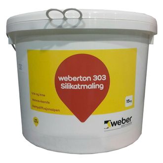 Silikatmaling, Weberton 303, hvit, 15 kg, fra Weber