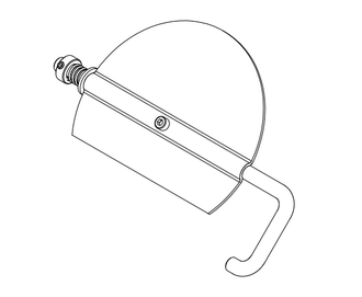 Spjeld, ø180 mm og 175 mm rør langt håndtak, plate jern 171 mm
