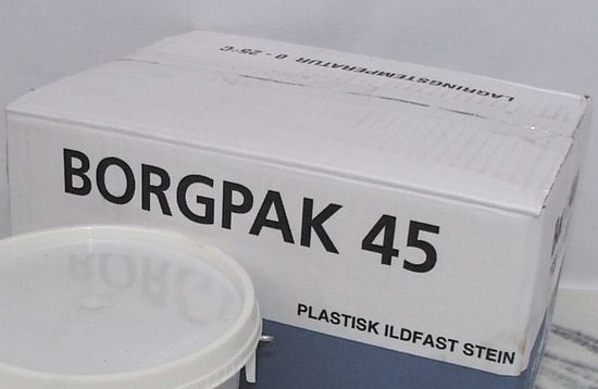 Plastisk ildfast stein, Borgpak 45, 25 kg