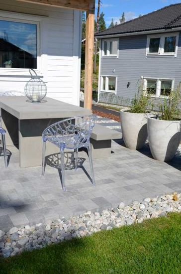 Relieff belegningsstein, 20 x 13,5 x 6 cm, Gråmix, fra Asak