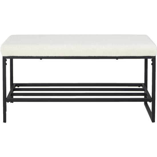 Vito - Benk Off white, 103 x 34 x 51, 100% Polyester, Metall, Skumgummi