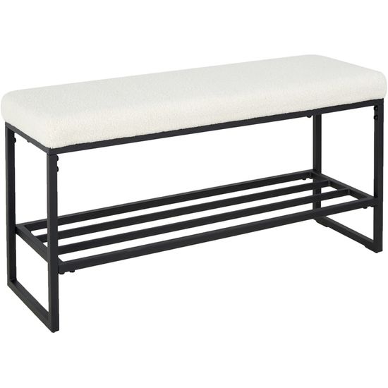 Vito - Benk Off white, 103 x 34 x 51, 100% Polyester, Metall, Skumgummi