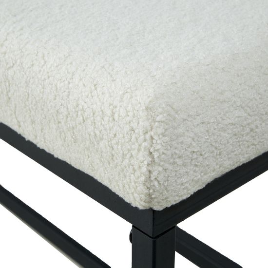 Vito - Benk Off white, 103 x 34 x 51, 100% Polyester, Metall, Skumgummi