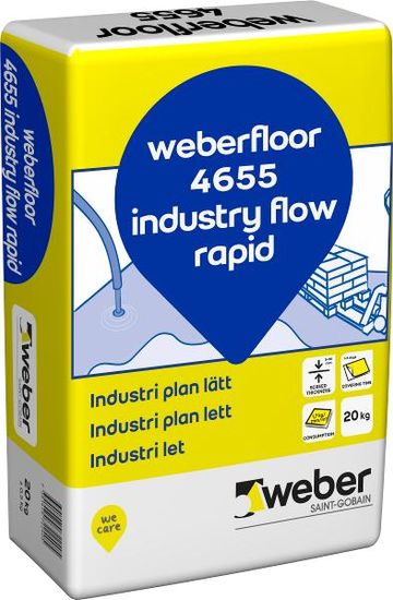 Selvutjevnende avrettingsmasse. Weberfloor 4655 Industry Flow Rapid, 20kg