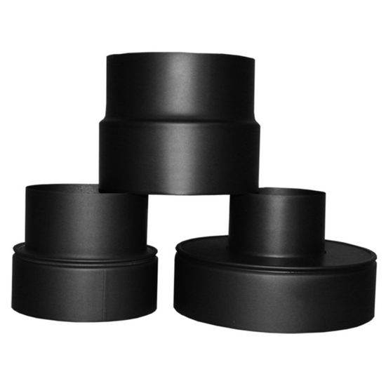 Overgang,  innvendig 81 mm, utvendig 150 mm, sort senotherm