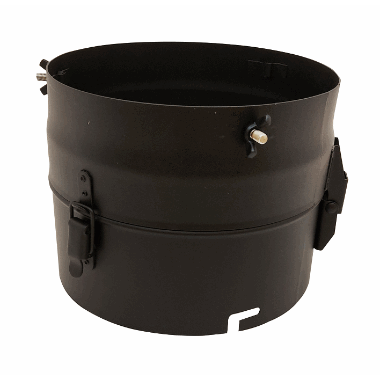 Åpningsenhet, overgang til pipehatt uten åpningshengsel, ø200 mm, sort
