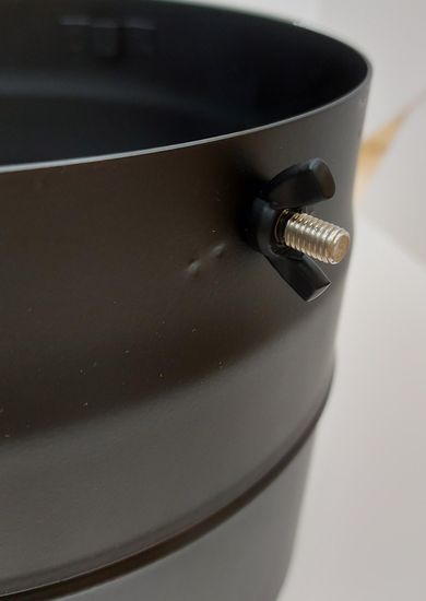 Åpningsenhet, overgang til pipehatt uten åpningshengsel, ø200 mm, sort