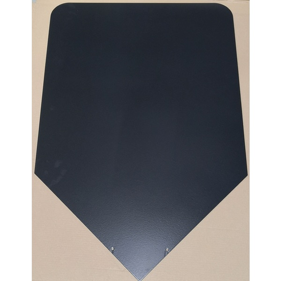 Underlagsplate, gulvplate, hjørneplate, 115 x 70 cm, emaljert sort og grå