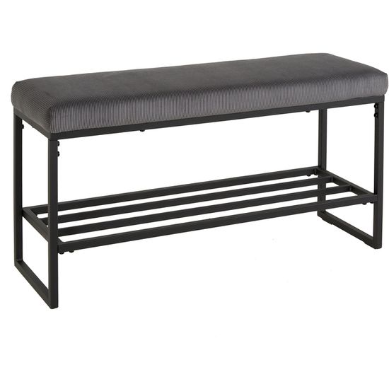 Vito - Benk Grå, 103 x 34 x 51, 100% Polyester, Metall, Skumgummi