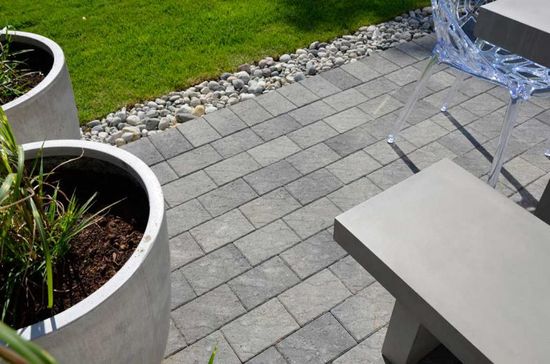 Relieff belegningsstein, 20 x 13,5 x 6 cm, Gråmix, fra Asak