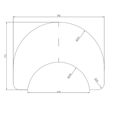Glassplate, underlagsplate, gulvplate, klar 6 mm herdet glass, for bl.a. Scan 50 / 53
