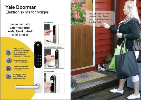 Nøkkelbrikke for elektronisk lås, Yale Doorman GDS - 5 pk.