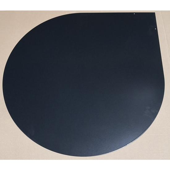 Underlagsplate, gulvplate, 114 x 94 cm, dråpeformet, lakkert sort