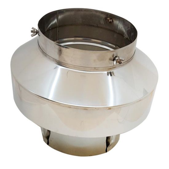 Toppbeslag for pipehatt, for stålpipe ø200 mm, utvendig 310 mm, blank