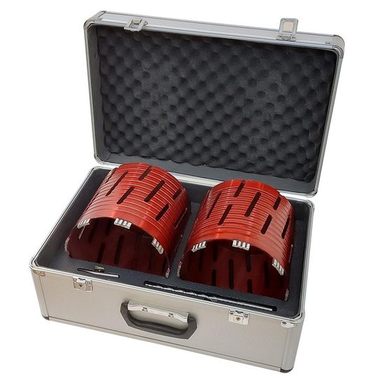 Pipebor-koffert m/ 2 bor ø172 og senterbor