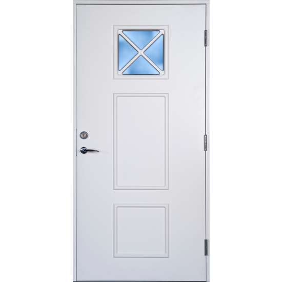 Tinn ytterdør med sotet glass (flere varianter)