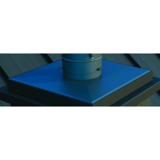 Toppbeslag, ø250 mm, svart, 52 x 52cm, til pipehatt