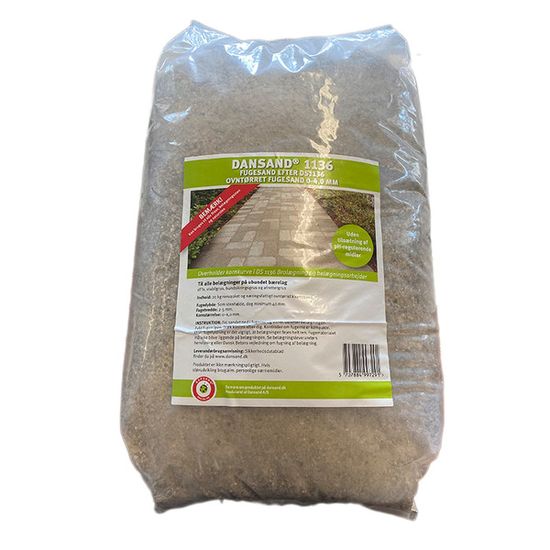 Fugesand, Dansand PH-Nøytral fugesand, 20 kg, Mørk