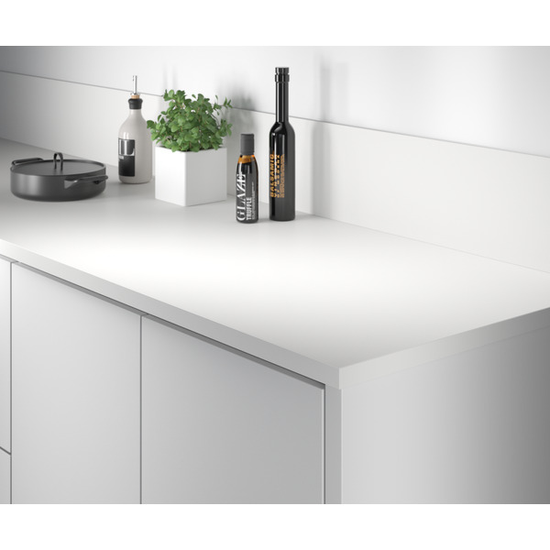 330 Basic White Benkeplate i laminert spon - 29x3020x610 mm