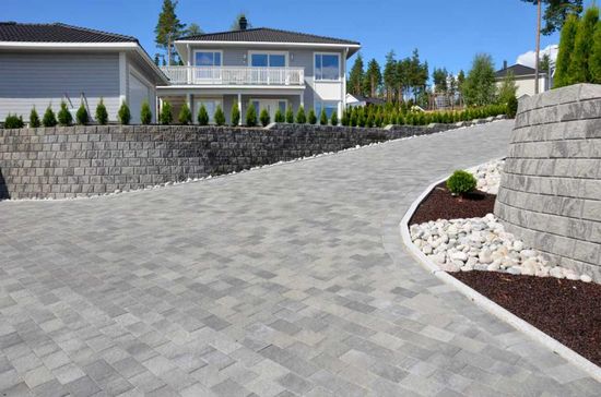 Relieff 1/2 stein beleggningsstein, 10 x 13,5 x 6 cm, Gråmix, fra Asak