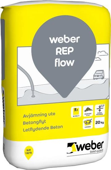 Weber Gulvavretting, rep flow betongflyt, 20 kg sekk