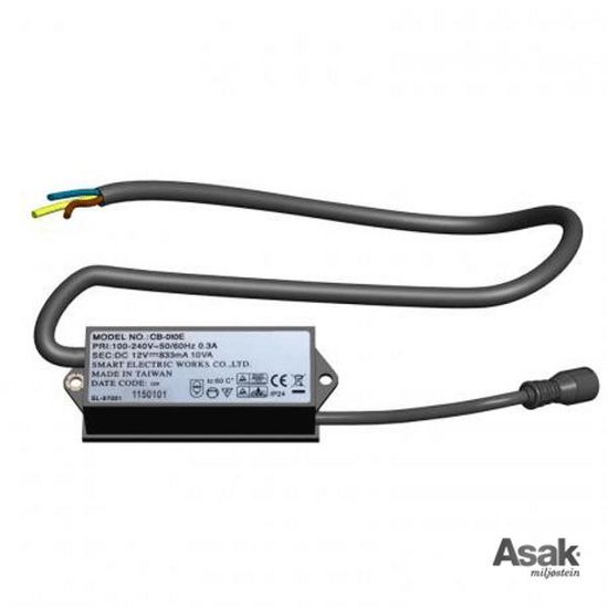 Transformator til hagelys, 230 V, 12V / 10W, fra in-lite 