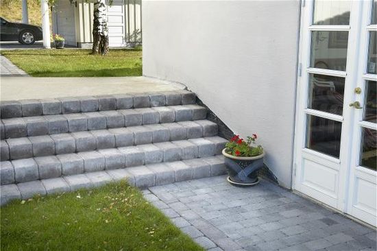 Rådhus støttemur, mur / kantstein / endeblokk, 1/1 stein, Gråmix, fra Aaltvedt