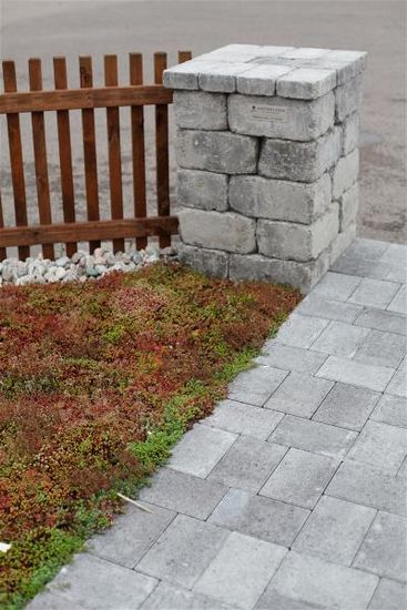 Rådhus støttemur, mur / kantstein / endeblokk, 1/1 stein, Gråmix, fra Aaltvedt