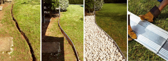 Kantavslutning, kantstøtte, alubord, kantlist, aluminium, 3 stk 120 x 10 cm (360 cm), fra Aaltvedt 