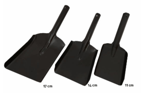 Askeskuffe, 4" skovl, bredde 11 cm , lengde 34 cm, sort