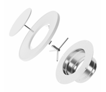 Avtrekksventil, til og fra -luftventil, ø125 mm, med ramme, rund, hvit