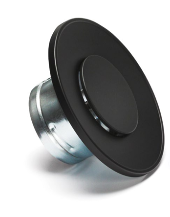 Avtrekksventil, til og fra -luftventil, ø125 mm, med ramme, rund, sort