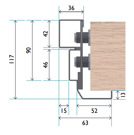 Ståldør, stål, 90 x 210 cm, venstre hengslet, 