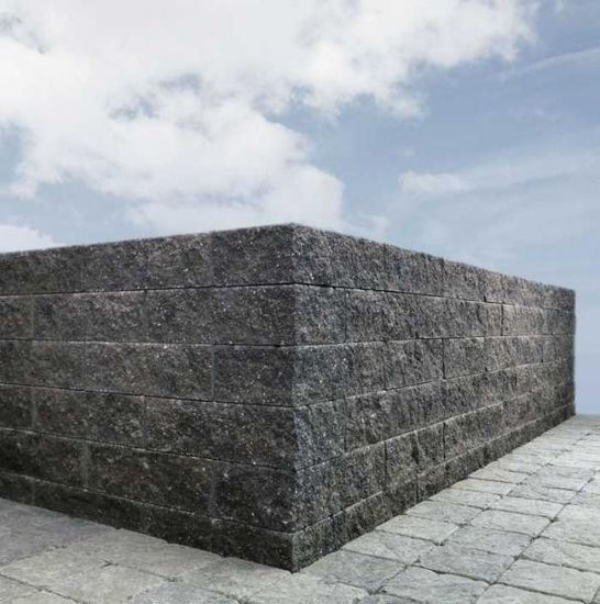 Splittblokk ende, 50 x 25 x 15 cm, Gråmix, fra Asak