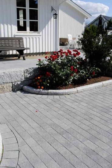 Relieff 1/2 stein beleggningsstein, 10 x 13,5 x 6 cm, Gråmix, fra Asak