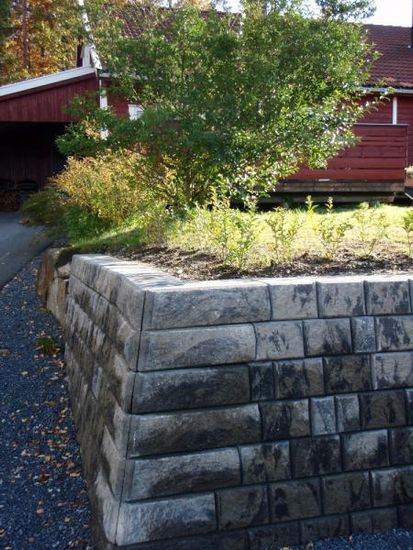 Mini Exclusive støttemur, 1/1-stein, 25 x 34 x 17 cm, Gråmix, fra Asak