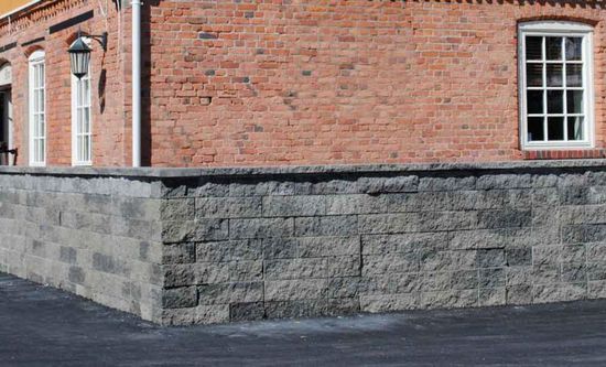 Splittblokk ende, 50 x 25 x 15 cm, Gråmix, fra Asak