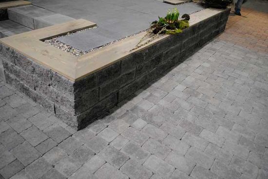 Splittblokk ende, 50 x 25 x 15 cm, Gråmix, fra Asak