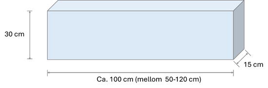 Granittblokk, Rocks murblokk, larvikkitt, Eksklusiv 30 x 15 cm