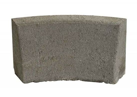 Kantstein, bue innvendig stein, 8 stk = 360 grader, 29 x 8 x 15 cm, Grå, fra Asak