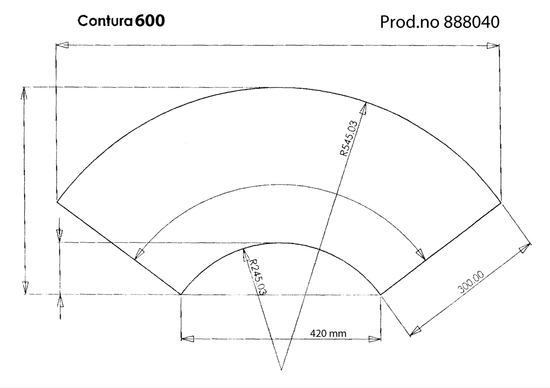 Glassplate, gulvplate for Contura serien, 93 x 42 cm, klar glass